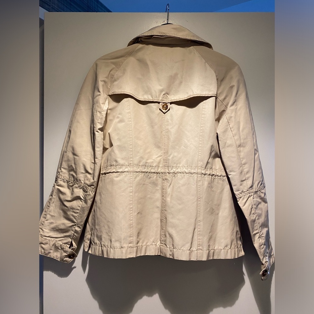 Massimo Dutti Short Beige Utility Jacket Coat Large Size 10 perfect - Picture 8 of 9